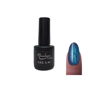 Gel lac 6ml #082 Albastru închis cu sclipici verzi