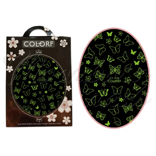 Autocolant de unghii autoadeziv - fosforescent CY-006