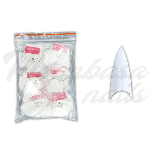 Unghii artificiale Vârful unghiilor 500db #002-W Stiletto - alb