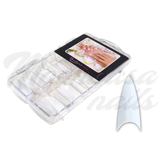 Nail tip box 100db #002-W Stiletto - alb